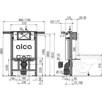 ALCA AM102/850 Jadromodul - Predstenový inštalačný systém pre suchú inštaláciu