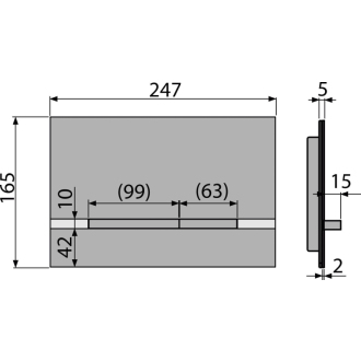 ALCA STRIPE-INOX Ovládacie tlačidlo pre predstenové inštalačné systémy, nerez-polomat/lesk