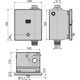 ALCA ASP3-KT Automatický splachovač WC s manuálnym ovládaním, kov