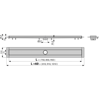 ALCA APZ13-750 Modular - Podlahový žľab
