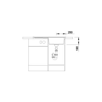 Blanco ZENAR 45 S 523786 drez s odkvapom, drez vpravo aluminium drez vstavaný