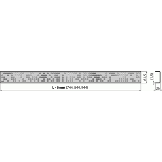 ALCA CODE-750L Rošt pre líniový podlahový žľab, nerez-lesk