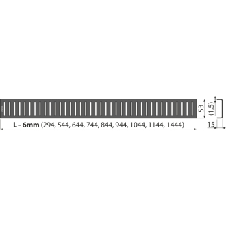 ALCA PURE-850BLACK Rošt pre líniový podlahový žľab, čierna-mat