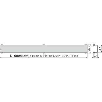 ALCA DESIGN-1050LN Rošt pre líniový podlahový žľab, nerez-lesk