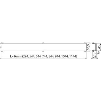 ALCA GL1204-750 GLASS – Rošt pre líniový podlahový žľab, sklo-čierna