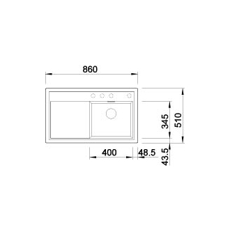Blanco ZENAR 45S 523749 drez s odkvapom, drez vpravo aluminium drez vstavaný
