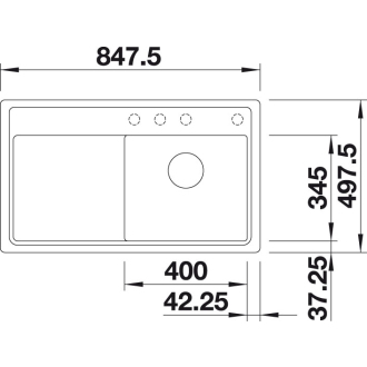 Blanco ZENAR 45S-F 523834 drez s odkvapom, drez vľavo aluminium drez do roviny