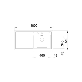 Blanco ZENAR XL 6S 523966 drez s odkvapom, drez vpravo aluminium drez vstavaný
