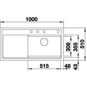 Blanco ZENAR XL 6 S DGP 524052 drez s odkvapom, drez vpravo antracit drez vstavaný