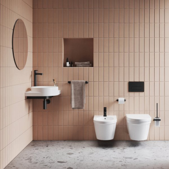 Ravak TD 410.20 Držiak s nádobkou a WC štetkou, black X07P566