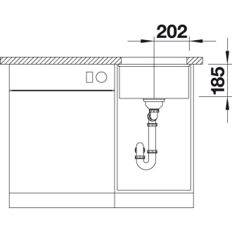 Blanco SUBLINE 375-U 523726 jednodrez žiarivo biela drez pod dosku