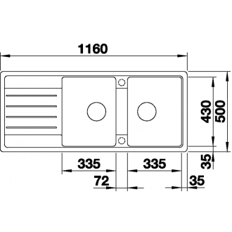 Blanco LEGRA 8 S 523164 dvojdrez s odkvapom, obojstranný aluminium drez vstavaný