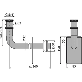 ALCA A438 &quot;Kovové koleno DN32, 5/4&quot;&quot; matice&quot;
