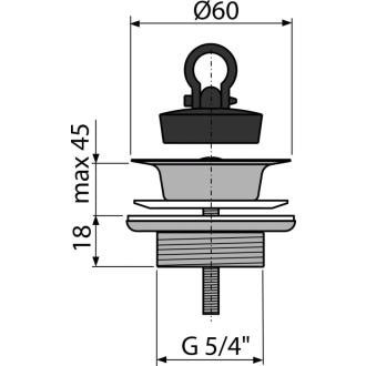ALCA A439 &quot;Výpusť umývadlová 5/4&quot; celokovová&quot;