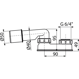 ALCA A533-DN50 Zápachový uzáver znížený