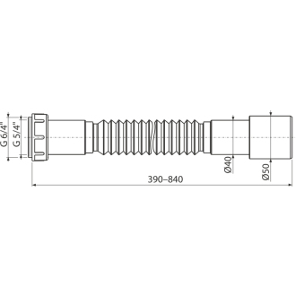 ALCA A793 &quot;Flexi pripojenie 6/4&quot;&quot; s redukciou na 5/4&quot;&quot;×50/40 plast&quot;