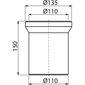 ALCA A91-150 Dopojenie k WC – nátrubok 150 mm
