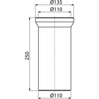 ALCA A91-250 Dopojenie k WC – nátrubok 250 mm