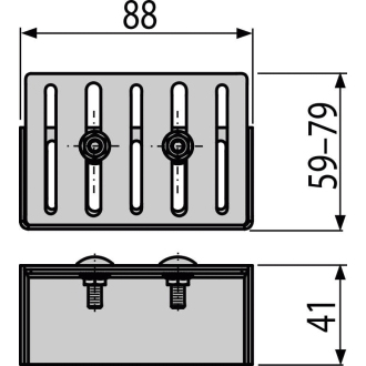 ALCA ADZ-P001 Koncovka drenážneho žľabu 75 mm, nerez