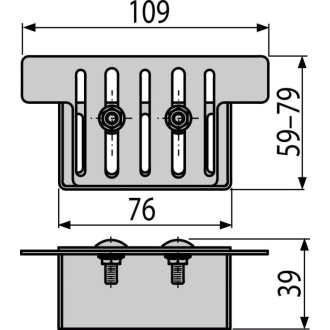 ALCA ADZ-P002 Koncovka drenážneho žľabu 100 mm, nerez
