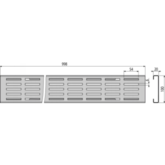 ALCA ADZ-R121 Rošt pre drenážny žľab 100 mm, pozinkovaná oceľ
