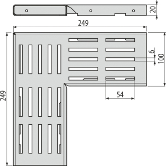 ALCA ADZ-R121R Rošt pre drenážny žľab rohový 100 mm, pozinkovaná oceľ