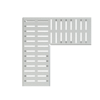 ALCA ADZ-R122R Rošt pre drenážny žľab rohový 100 mm, pozinkovaná oceľ