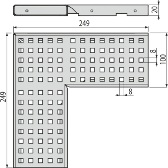 ALCA ADZ-R123R Rošt pre drenážny žľab rohový 100 mm, pozinkovaná oceľ