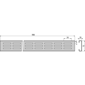 ALCA ADZ-R301 Rošt pre drenážny žľab 75 mm, nerez