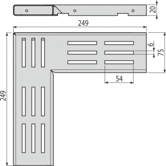 ALCA ADZ-R301R Rošt pre drenážny žľab rohový 75 mm, nerez
