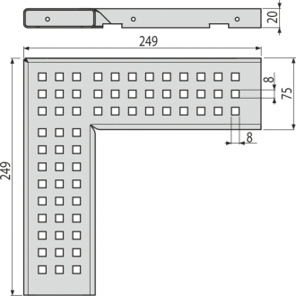 ALCA ADZ-R303R Rošt pre drenážny žľab rohový 75 mm, nerez