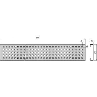 ALCA ADZ-R323 Rošt pre drenážny žľab 100 mm, nerez
