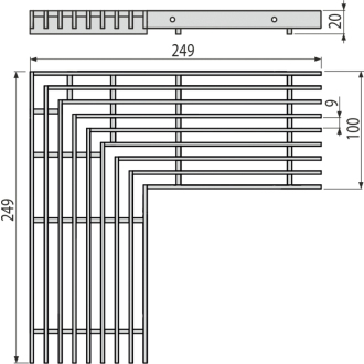 ALCA ADZ-R324R Rošt pre drenážny žľab rohový 100 mm, nerez