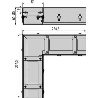 ALCA ADZ331VR Drenážny žľab rohový 75 mm nastaviteľný, nerez