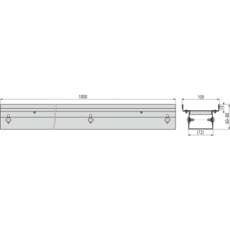 ALCA ADZ332V Drenážny žľab 100 mm nastaviteľný, nerez