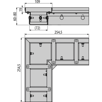 ALCA ADZ332VR Drenážny žľab rohový 100 mm nastaviteľný, nerez