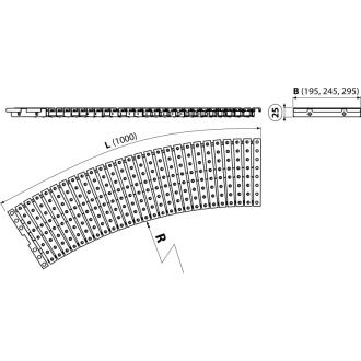 ALCA AP3-245-R-1000 Bazénový rošt oblúkový s protišmykom