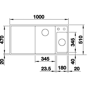 Blanco AXIA III 6 S 523464 drez s odkvapom, drez vpravo aluminium drez vstavaný
