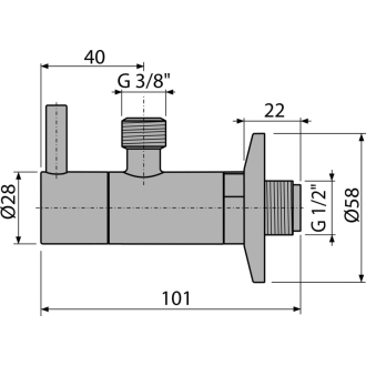 ALCA ARV001-NB &quot;Ventil rohový s filtrom 1/2&quot;&quot;×3/8&quot;&quot;, NICKEL-kefovaný mat&quot;