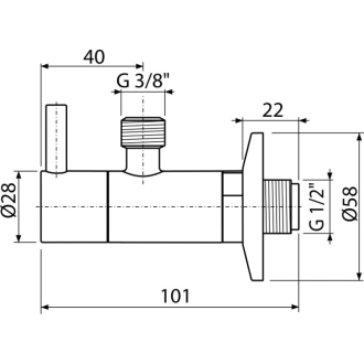 ALCA ARV001B &quot;Ventil rohový s filtrom 1/2&quot;&quot;×3/8&quot;&quot;, okrúhly, biela&quot;