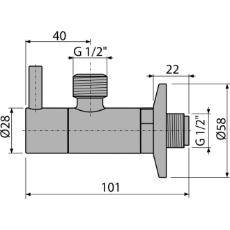 ALCA ARV003 &quot;Ventil rohový s filtrom 1/2&quot;&quot;×1/2&quot;&quot;, okrúhly&quot;