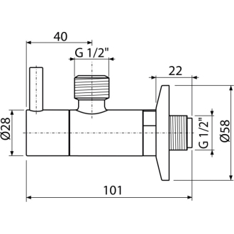 ALCA ARV003B &quot;Ventil rohový s filtrom 1/2&quot;&quot;×1/2&quot;&quot;, okrúhly, biela&quot;
