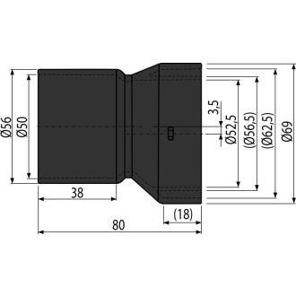 ALCA AVZ-P003 Adaptér napojenia bočného prítoku DN50