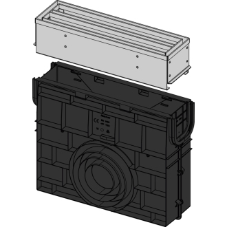 ALCA AVZ101R-R323R Vonkajší žľabový vpust štrbinový so symetrickým nástavcom 100mm, nerez