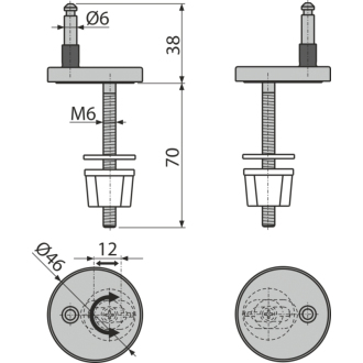 ALCA P179 Panty pre A64, A66, A67, čap 6 mm (od roku 2015)