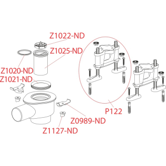 ALCA APZ-S12 Sifón DN50 a sada nastaviteľných nôh
