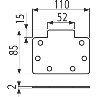 ALCA APR7-P101-20 Čelo pre štrbinový žľab, nerez AISI 304