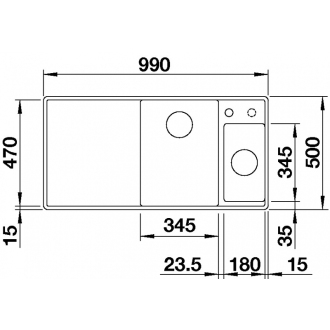 Blanco AXIA III 6S-F 523491 drez s odkvapom, drez vpravo aluminium drez do roviny