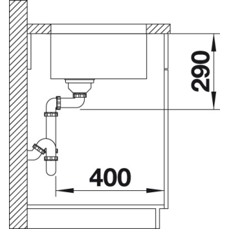 Blanco ANDANO 340-U drez pod dosku hodvábny lesk nerez 522 955