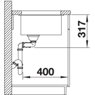 Blanco SUBLINE 430/270-U 523160 dvojdrez, hlavný drez vľavo kávový drez pod dosku